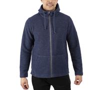 Trespass Mens Scawton Casual Full Zip Textured Knit Warm Fleece Jacket - Navy