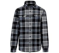 Trespass Mens Shirt Black Long Sleeve Button Up Shirt Microfleece Checkley