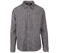 Trespass Men's Shirt Casual Woven Herringbone Pockets Button Up Potsgrove Grey