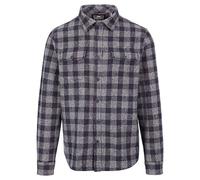 Trespass Men's Shirt Casual Woven Pockets Button Up Checked Portlaw Grey