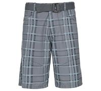 Trespass Mens Shorts Cotton Check Lightweight Summer Outdoor Travel Penza Storm Grey