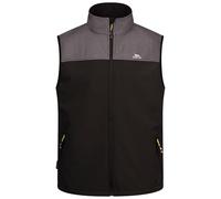 Trespass Mens Softshell Gilet Abbott - Low Profile Zip, Zip Pockets, Chin Guard, Sideseam Tab, Printed Logo, Woven, 96% Polyester, 4% Elastane, TPU Membrane, Waterproof, Breathable, Taped Seam