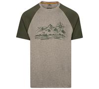 Trespass Men's Casual T-Shirt Fullmer - Men's Crew Neck Top with Print Decal on Chest, Two-tone T-Shirt for Men, Raglan Sleeve Poly-Elastane Blend T-Shirt