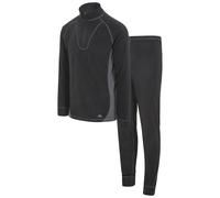 Trespass Mens Unisex Thriller Thermal Top And Bottom Set - Black - Size X-Small