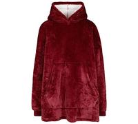 Trespass Oversized Blanket Hoodie with Sherpa Fleece Inner, Giant Adult Blanket Fleece Throw Sweatshirt For Men Women Unisex, Packs into Drawstring Bag Cosiness Dark Cherry