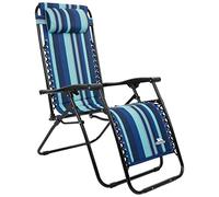 Trespass Padded Reclining Sun Lounger Summer Pool Patio Outdoors Garden Chair Zero Gravity Sunlounger Removable Headrest 113x64x98cm Glentilt