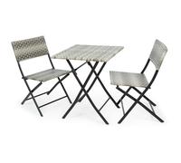 Trespass Three Piece Rattan Garden Furniture Set Bistro Grey EACH