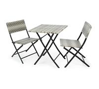 Trespass Three Piece Rattan Garden Furniture Set Bistro Grey EACH
