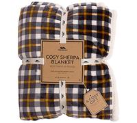 (Medium, Honeybee Check) Trespass Sherpa Fleece Blanket 200 x 140cm Vallon