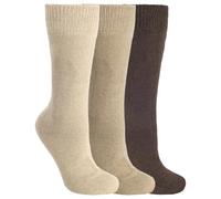 Trespass Sliced Mens Casual Socks 3 Pair Pack - Stone/Fawn/Brown 4/7
