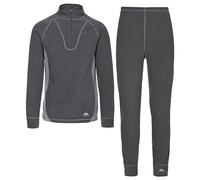 Trespass Thriller, Cement X, S, Baselayer Set (Trousers & Longsleeved Top) 160gsm Adult Unisex, Small, Grey