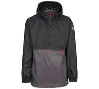 Trespass Tredt Men Gusty Waterproof Jacket with Grown On Hood with Adjusters - Black, Small
