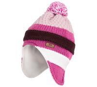 Trespass Unisex Kids Beanie Hat Perry - Pompom, Fleece Lined, Leatherette Badge, 100% Acrylic Outer, 100% Polyester Lining Pink