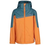 Trespass unisex kids rain jacket Submerged - waterproof TP50, windproof, detachable hood, reflective trims, 2 zip pockets, taped seams, soft tricot lining