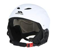 Trespass Unisex Ski Helmet Skyhigh - White/Black/Brown, Goggle Retainer, Removable Ear Pads, Quick Release Buckle, CE EN1077, Adjustable Fit, M/L, Lightweight ABS/EPS