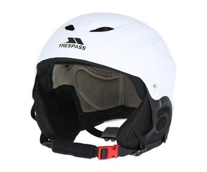 Trespass Unisex Ski Helmet Skyhigh - White/Black/Brown, Goggle Retainer, Removable Ear Pads, Quick Release Buckle, CE EN1077, Adjustable Fit, M/L, Lightweight ABS/EPS