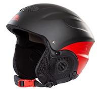 Trespass Unisex Skyhigh Snow Helmet with Removable Ear Pads Goggles Fastener Adjustable Ventilation, Black-Red, L UK