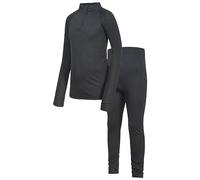 Trespass Unite360 Kids Black Thermal Base Layer Set Long Sleeve Top and Bottoms
