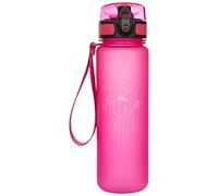 Trespass Water Bottle Flintlock - BPA-Free Plastic, Lockable Flip Lid, Wrist Strap, 500ml Capacity