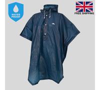 Trespass Waterproof Rain Poncho Lightweight Canopy Packaway Rain Navy Clearance