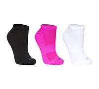 Trespass Women Barricade Socks (3 pairs per pack) for Ladies/ Women/ Adults for Walking/ Hiking/ Trekking/ Camping/ Outdoor - White/Pink Glow/Black, 6/9