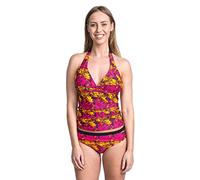 Trespass Women Bloomer Tankini with Removable Pads for Ladies/ Women/ Adults for Pool/ Beach/ Holiday/ Diving/ Swimming - Pink Lady Print, XL