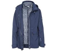 Trespass Women CRUISING Waterproof 3-in-1 Jacket with Concealed Hood WITH Tie Adjusters and Detachable Inner Marl Fleece - Navy, X-Small