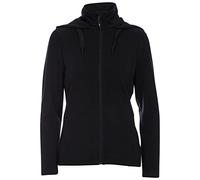 Trespass Women PANACHE Warm Fleece Jacket Hooded Stzle with Front Tie and Collar 300GSM - Black, Small