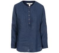 Trespass Womens Blouse Linen White Navy Summer Casual Top Messina