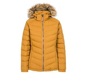 Trespass Womens Casual Jacket Nadina - Contrast Lining, Padded, ColdHeat, Inner Storm Flap, 2 Concealed Zip Pockets, Adjustable Zip-Off Hood with Faux Fur Trim