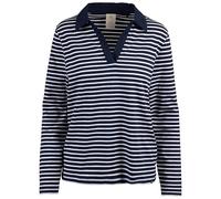 Trespass Womens Casual Top Brancine - V Neck Open Collar Shirt Top, Ladies Long Sleeve T-Shirt, Womens Casual Stripes Top, Cotton Elastane Blend