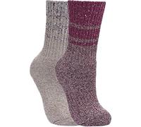 Trespass Womens Hadley Hiking Boot Socks (2 Pairs) Grape Wine/Oatmeal 6/9 UK