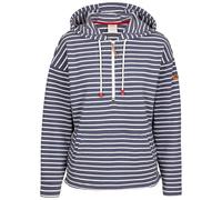 Trespass Womens Casual Hoodie Softly - Yarn-Dyed Stripe, Soft Hand Feel, Brushed, Grown on Hood, Cord Ties, Kangaroo Pocket, 1/2 Zip, Side Vents, Long Sleeves, Contrast Trims Navy