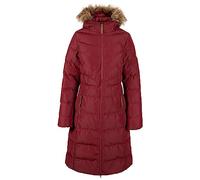 Trespass Women's Jacket Audrey - Waterproof 2000mm, Windproof, Faux Fur Trim, Padded, 2 Zip Pockets, Grown on Hood, Two Way Front Zipper, Longer Length, Badge Detail on Sleeve