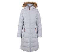 Trespass Women's Jacket Audrey - Waterproof 2000mm, Windproof, Faux Fur Trim, Padded, 2 Zip Pockets, Grown on Hood, Two Way Front Zipper, Longer Length, Badge Detail on Sleeve