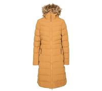 Trespass Women's Jacket Audrey - Waterproof 2000mm, Windproof, Faux Fur Trim, Padded, 2 Zip Pockets, Grown on Hood, Two Way Front Zipper, Longer Length, Badge Detail on Sleeve