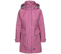 Trespass Womens Jacket Rainy Day - Waterproof, Breathable, Taped Seam, Longer Length, Shell Taslan Fabric, Yarn-Dyed Striped Lining, Contrast Trims, Adjustable Hood, Multiple Pockets, Stud Cuffs