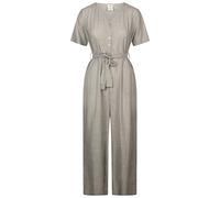 Trespass Womens Jumpsuit Ariya - All in One Suit, Cropped Leg Length, Wide Hem, Button Through Front, Fabric Tie Belt, V-Neck, Short Sleeves, 2 Side Pockets
