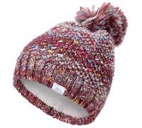 Trespass Womens Knitted Beanie Zabella - Dual Style Beanie or Slouch, Woven Tab, Icelandic Yarn, Super Soft, 100% Polyester Lining, 100% Acrylic Outer & Pom-Pom Dark Cherry