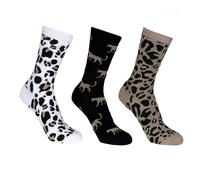Trespass Womens/Ladies Cinco Animal Print Socks (Pack of 3) - Oatmilk/Black/White - Oatmilk/Black/White - 3 UK-6 UK