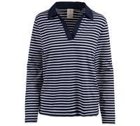 Trespass Womens Casual Top Brancine - V Neck Open Collar Shirt Top, Ladies Long Sleeve T-Shirt, Womens Casual Stripes Top, Cotton Elastane Blend