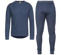 Trespass Adults Mystery Warm Winter Super Soft Top Bottoms Base Layer Set - Navy