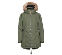 Trespass Womens Parka Jacket Celebrity - Waterproof, Longer Length, Fleece Lined, Lightly Padded, 2 Zip Pockets, Stud-Off Hood Fur Trim, Elasticated Sides, 2 Way Zip
