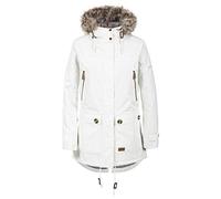 Trespass Womens Parka Jacket Clea - Waterproof, Lightly Padded, Removable Hood Fur Trim, 2 Patch Pockets with Flaps, 2 Zip Pockets, Longer Length, Adjustable Hood