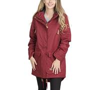 Trespass Womens Parka Jacket Clea - Waterproof, Lightly Padded, Removable Hood Fur Trim, 2 Patch Pockets with Flaps, 2 Zip Pockets, Longer Length, Adjustable Hood