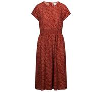 Trespass Womens Printed Round Neck Dress Susanne - Midi Length with Cap Sleeve, All Over Print, Shirring Waist Panel with Button Detail on Back