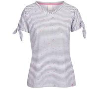 Trespass Womens V-Neck T-Shirt Fernie Navy Stripe Print in Size - 12