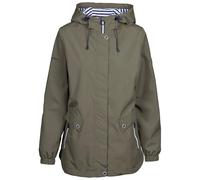 Trespass Womens Waterproof Jacket Flourish C-Taffeta Lining, Striped Jersey Lined Adjustable Hood, 2 Zip Pockets, Adjustable Back Waist, Curved Hem, Elasticated Cuffs, Contrast Trims, Bust Darts