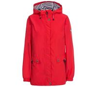 Trespass Womens Waterproof Jacket Flourish C-Taffeta Lining, Striped Jersey Lined Adjustable Hood, 2 Zip Pockets, Adjustable Back Waist, Curved Hem, Elasticated Cuffs, Contrast Trims, Bust Darts