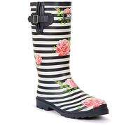 Trespass Womens Wellie Boots Elena - Full Length Printed, Calf Gusset with Adjustable Straps, Removable Insole, Durable Grip Sole, Textile Lining, Rubber Outsole